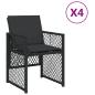 Preview: Gartenstühle mit Kissen 4 Stk. Schwarz Poly Rattan
