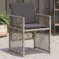 Preview: ARDEBO.de - Gartenstühle mit Kissen 4 Stk. Grau Poly Rattan