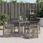 Preview: Gartenstühle mit Kissen 4 Stk. Grau Poly Rattan