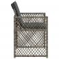 Preview: Gartenstühle mit Kissen 4 Stk. Grau Poly Rattan