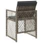Preview: Gartenstühle mit Kissen 4 Stk. Grau Poly Rattan