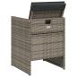 Preview: 5-tlg. Garten-Essgruppe mit Kissen Grau Poly Rattan