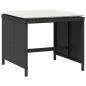 Preview: 5-tlg. Garten-Essgruppe mit Kissen Schwarz Poly Rattan