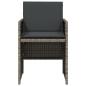 Preview: 5-tlg. Garten-Essgruppe mit Kissen Grau Poly Rattan