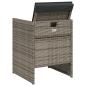 Preview: 5-tlg. Garten-Essgruppe mit Kissen Grau Poly Rattan