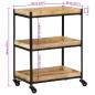 Preview: Küchenwagen 60x40x80 cm Raues Massivholz Mango