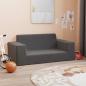 Preview: Kindersofa 2-Sitzer Anthrazit Weich Plüsch