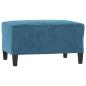 Preview: 3-tlg. Sofagarnitur mit Kissen Blau Samt