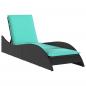 Preview: Sonnenliege mit Kissen Schwarz 60x205x73 cm Poly Rattan