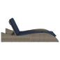 Preview: Sonnenliege mit Kissen Grau 114x205x73 cm Poly Rattan