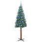 Preview: Schlanker Weihnachtsbaum mit 300 LEDs Grün und Weiß 180 cm