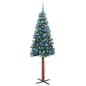 Preview: Schlanker Weihnachtsbaum mit 300 LEDs Grün und Weiß 180 cm