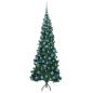 Preview: Eckiger künstlicher Weihnachtsbaum Grün 180 cm PVC und Metall