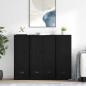 Preview: ARDEBO.de - Sideboard 3 pcs Schwarz Eichen-Optik Holzwerkstoff