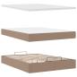 Preview: Ottoman-Bett mit Matratzen & LEDs Cappuccino-Braun 140x200cm