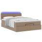 Preview: Ottoman-Bett mit Matratzen & LEDs Cappuccino-Braun 140x200cm