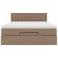 Preview: Ottoman-Bett mit Matratzen & LEDs Cappuccino-Braun 140x200cm