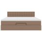 Preview: Ottoman-Bett mit Matratzen & LEDs Cappuccino-Braun 160x200cm