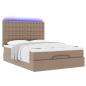 Preview: Ottoman-Bett mit Matratze & LEDs 140x200cm Kunstleder