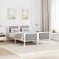 Preview: Bettgestell mit Kopfteil Hellgrau 150 x 200 cm Stoff