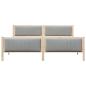 Preview: Bettgestell Braun und hellgrau 200 x 200 cm Massivholz Kiefer