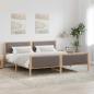 Preview: ARDEBO.de - Bettgestell Braun und Taupe 200 x 200 cm Massivholz Kiefer