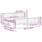 Preview: Bettgestell Braun und Taupe 200 x 200 cm Massivholz Kiefer