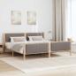Preview: Bettgestell Braun und Taupe 200 x 200 cm Massivholz Kiefer