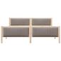 Preview: Bettgestell Braun und Taupe 200 x 200 cm Massivholz Kiefer