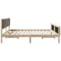 Preview: Bettgestell Braun und Taupe 200 x 200 cm Massivholz Kiefer