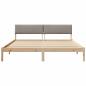 Preview: Bettgestell Braun und Taupe 200 x 200 cm Massivholz Kiefer