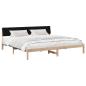 Preview: Bettgestell Braun und Schwarz 200 x 200 cm Massivholz Kiefer