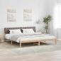 Preview: ARDEBO.de - Bettgestell Braun und Taupe 200 x 200 cm Massivholz Kiefer