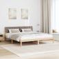Preview: Bettgestell Braun und Taupe 180 x 200 cm Massivholz Kiefer