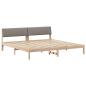 Preview: Bettgestell Braun und Taupe 200 x 200 cm Massivholz Kiefer