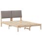 Preview: Bettgestell Braun und Taupe 150 x 200 cm Massivholz Kiefer