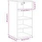 Preview: Hängeschrank Riga Schwarz Eichen-Optik 30 x 29,5 x 60 cm