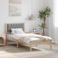 Preview: ARDEBO.de - Bettgestell mit Kopfteil Hellgrau 75 x 190 cm Stoff