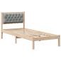 Preview: Bettgestell mit Kopfteil Hellgrau 75 x 190 cm Stoff