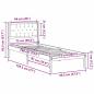 Preview: Bettgestell mit Kopfteil Hellgrau 75 x 190 cm Stoff