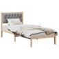 Preview: Bettgestell mit Kopfteil Hellgrau 75 x 190 cm Stoff