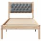 Preview: Bettgestell mit Kopfteil Hellgrau 75 x 190 cm Stoff