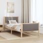 Preview: Bettgestell mit Kopfteil Taupe 90 x 200 cm Stoff