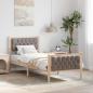Preview: ARDEBO.de - Bettgestell mit Kopfteil Taupe 75 x 190 cm Stoff