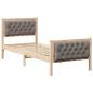 Preview: Bettgestell mit Kopfteil Taupe 75 x 190 cm Stoff