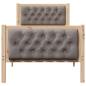 Preview: Bettgestell mit Kopfteil Taupe 75 x 190 cm Stoff