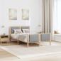 Preview: Bettgestell Braun und hellgrau 120 x 190 cm Massivholz Kiefer