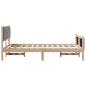 Preview: Bettgestell Braun und hellgrau 120 x 190 cm Massivholz Kiefer