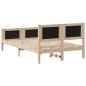 Preview: Bettgestell Braun und hellgrau 120 x 190 cm Massivholz Kiefer