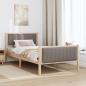 Preview: Bettgestell Braun und Taupe 100 x 200 cm Massivholz Kiefer